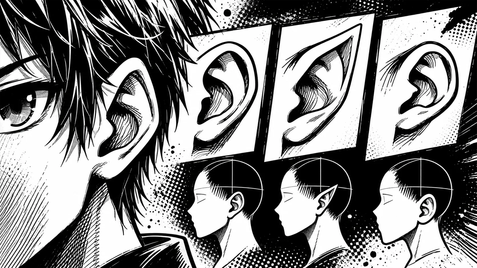 Dibujar una oreja manga: colocación y 3 formas