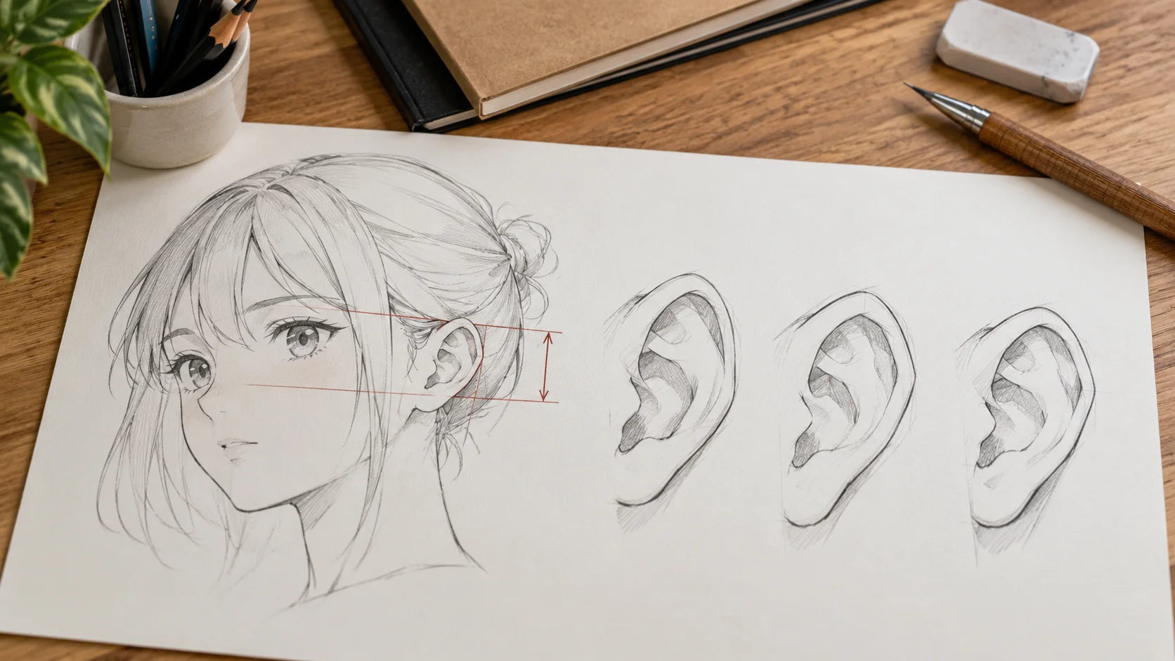 Dessiner une oreille manga : placement et 3 formes