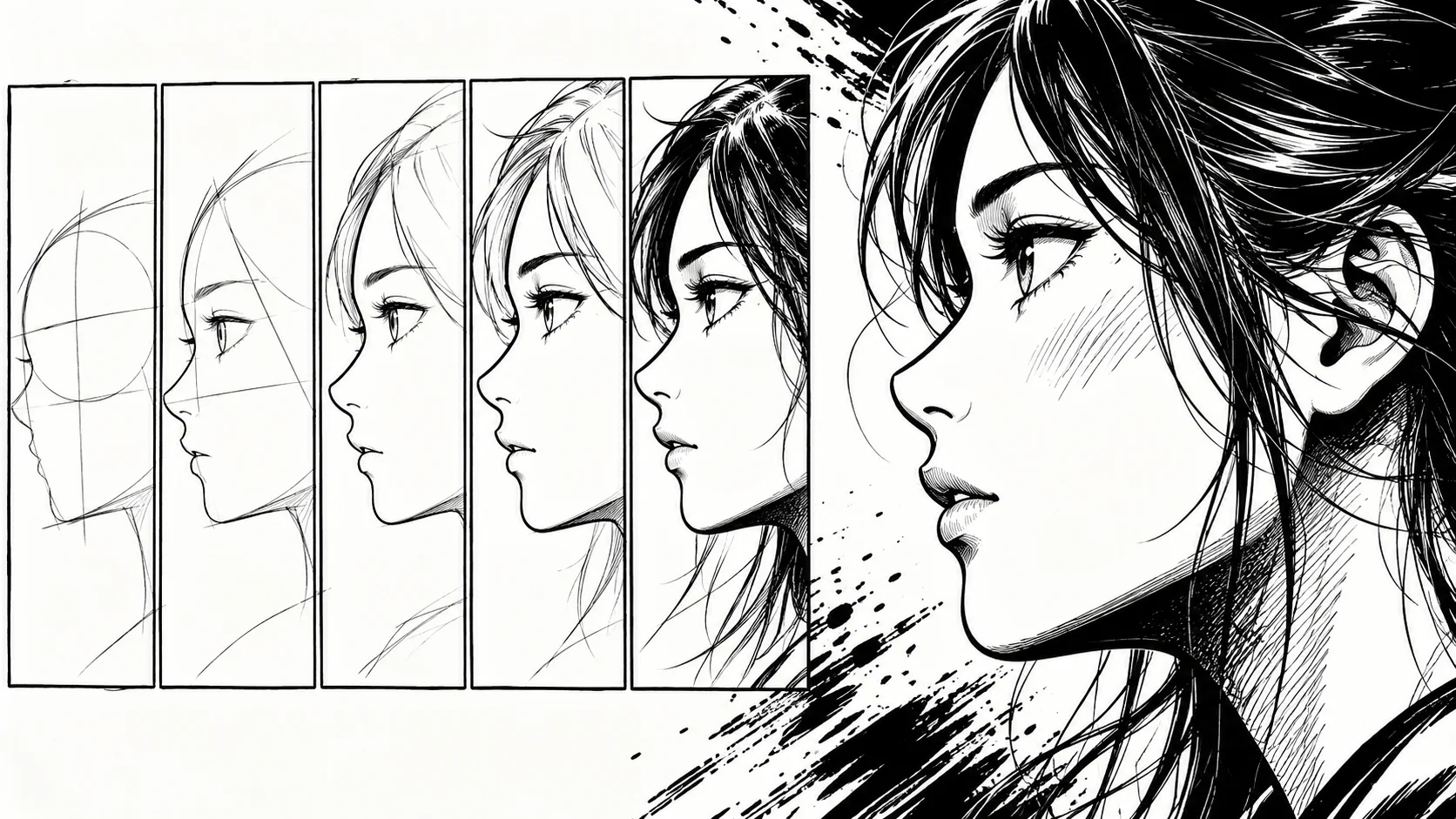 Profil manga : dessiner un visage de côté en 5 étapes