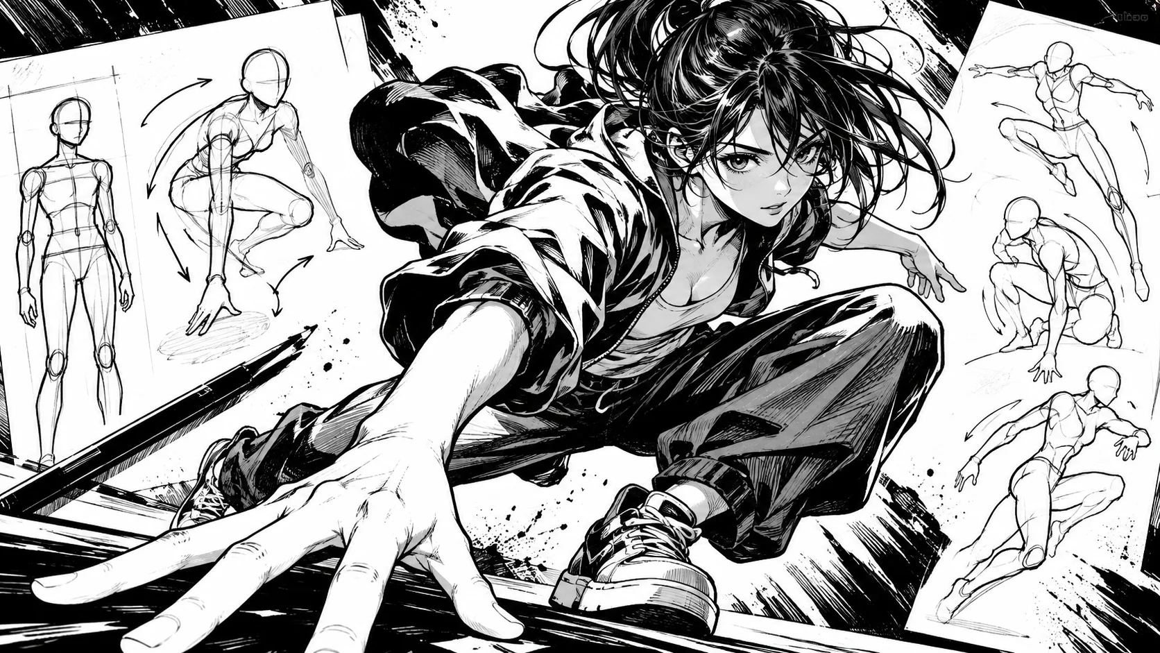 Posture manga : dessiner une pose qui ne fait pas raide