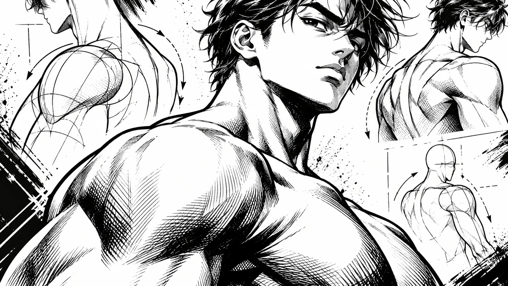 Épaules manga : dessiner la ligne qui donne la pose