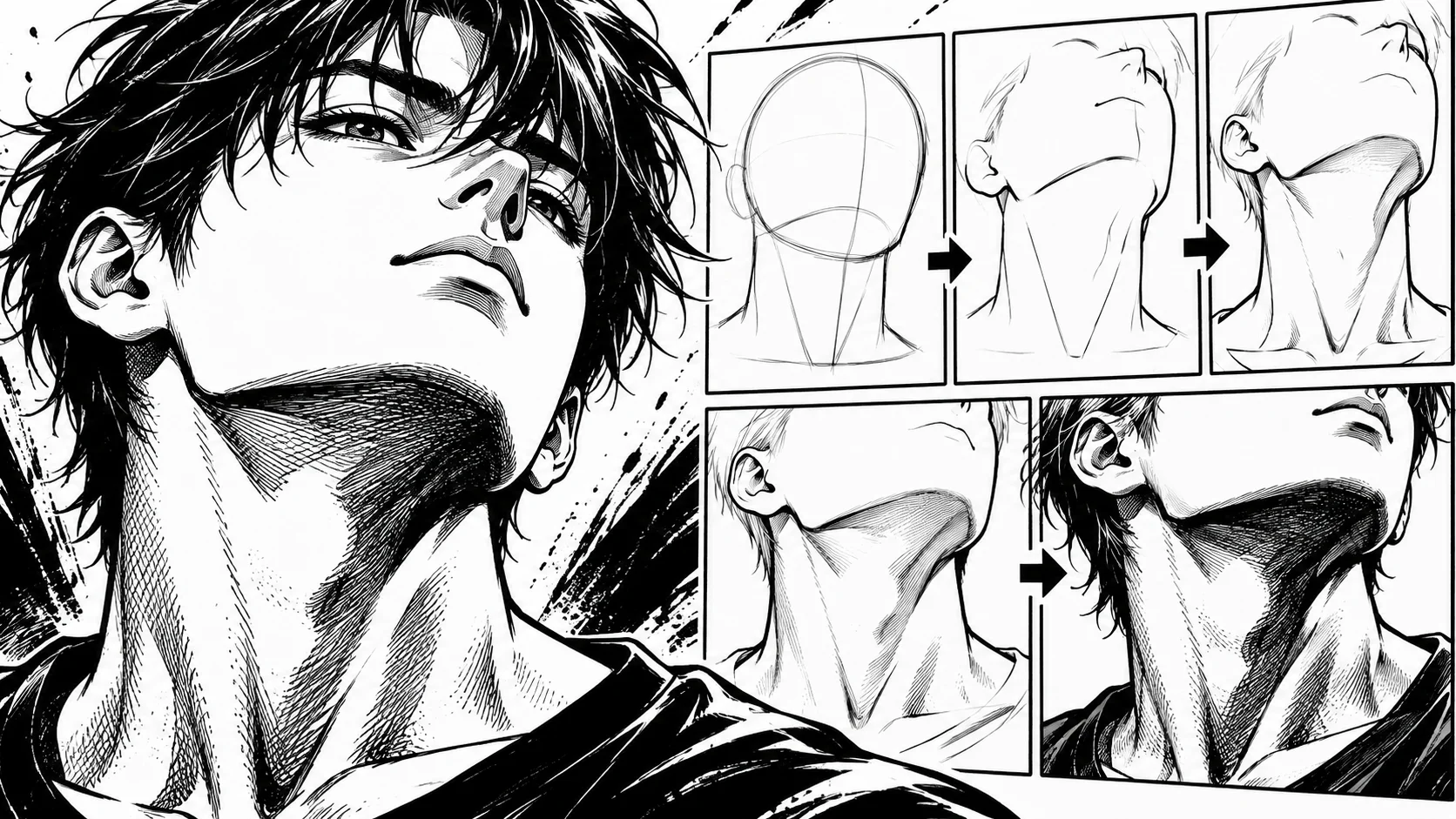 Cou manga : dessiner le cou et l'attache en 5 étapes