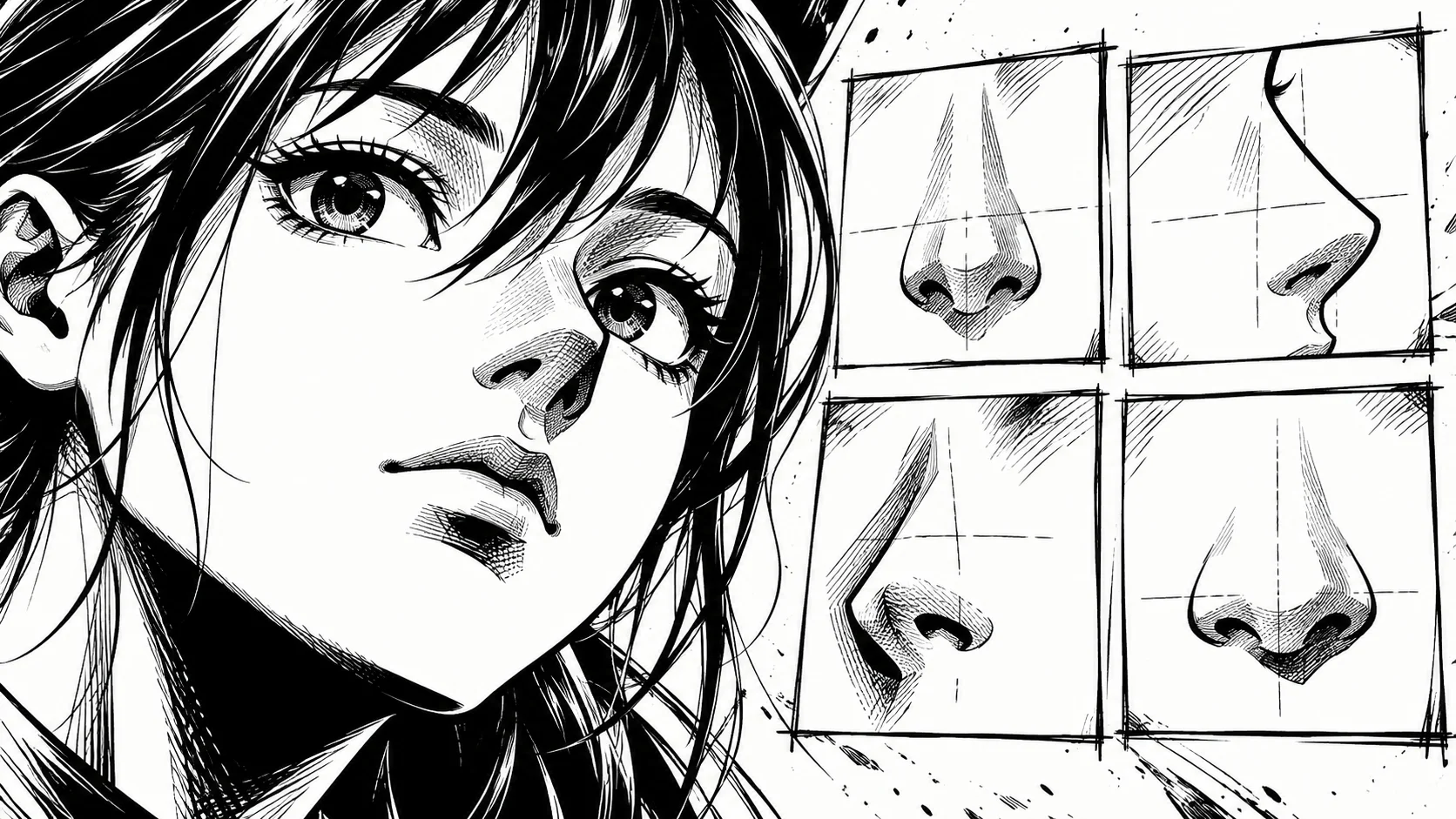 Dibujar una nariz manga: 4 formas y dónde colocarla